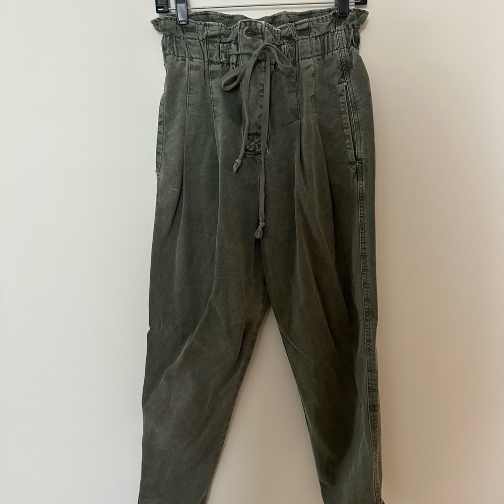 Free People Olive Cropped Pants